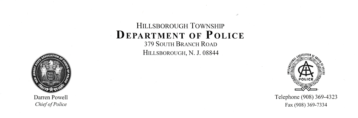 Donation to the Hillsborough Township Police Department